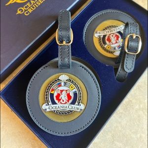 NIB OCEANIA Genuine Leather Tags set of 2